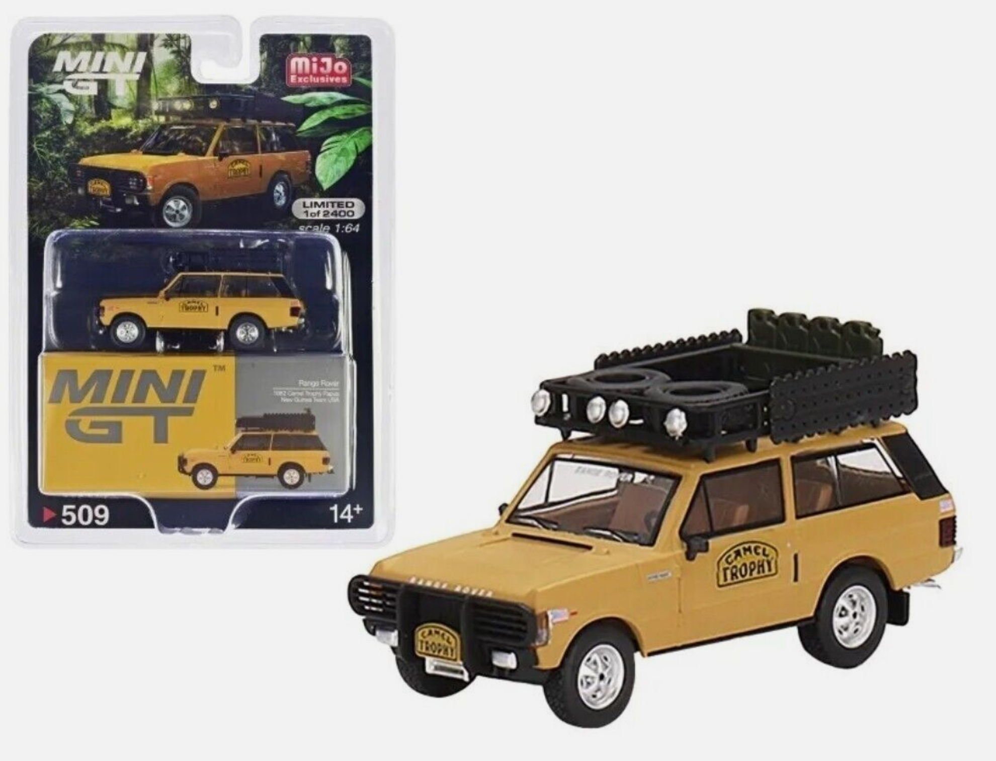 Mini GT Mijo Range Rover 1982 Camel Trophy Papua New Guinea Team USA lhd