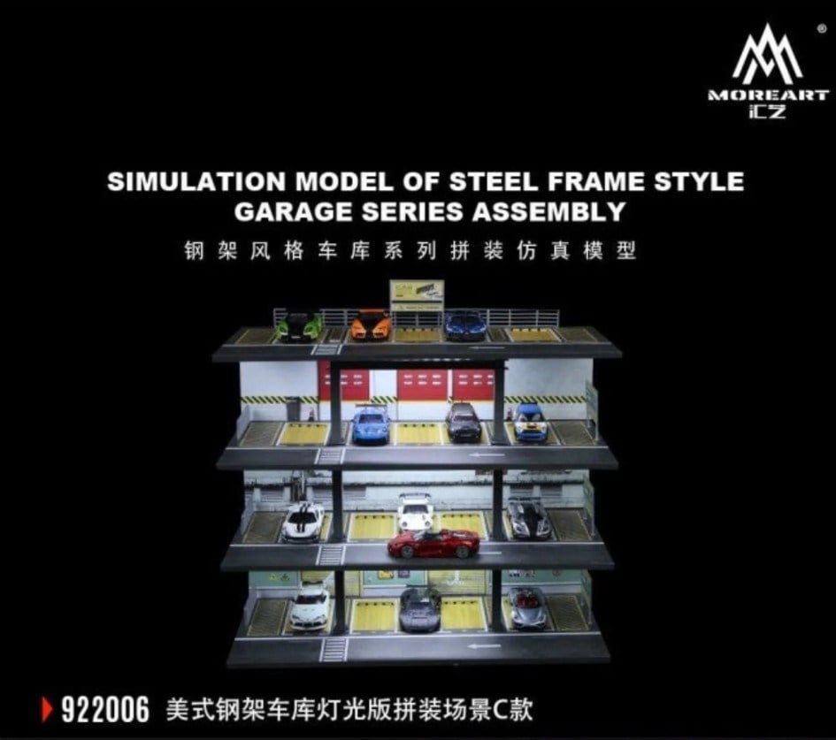 Moreart American steel frame garage lighting version assembly scene Model C