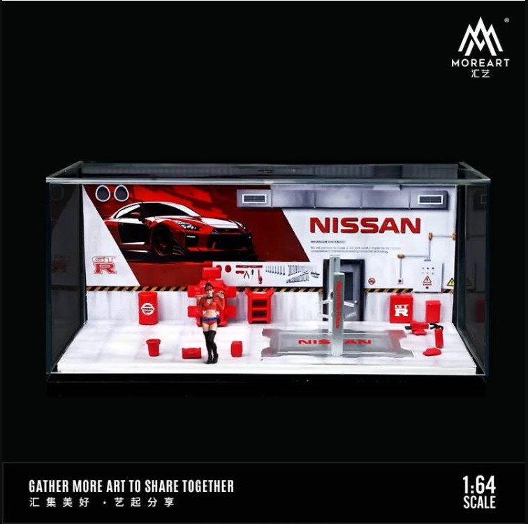 Moreart Nissan Auto Repair Workshop Scene Diorama