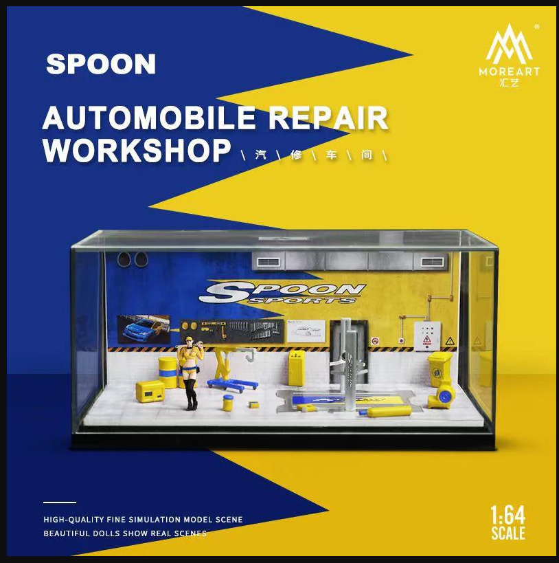 Moreart Spoon Auto Repair Workshop Scene Diorama