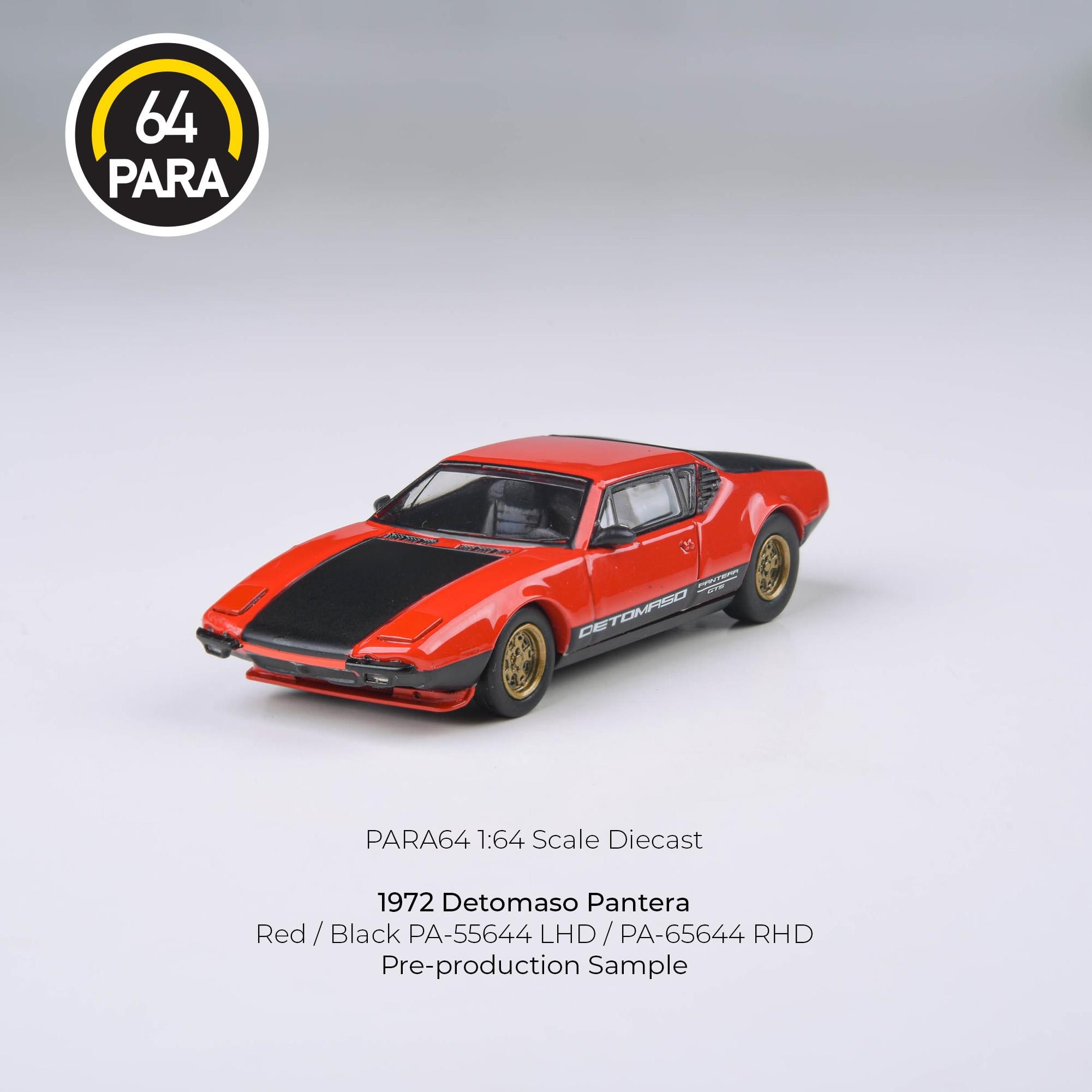 Para64 DeTomaso 1972 Pantera Red Black Lights Down Lhd