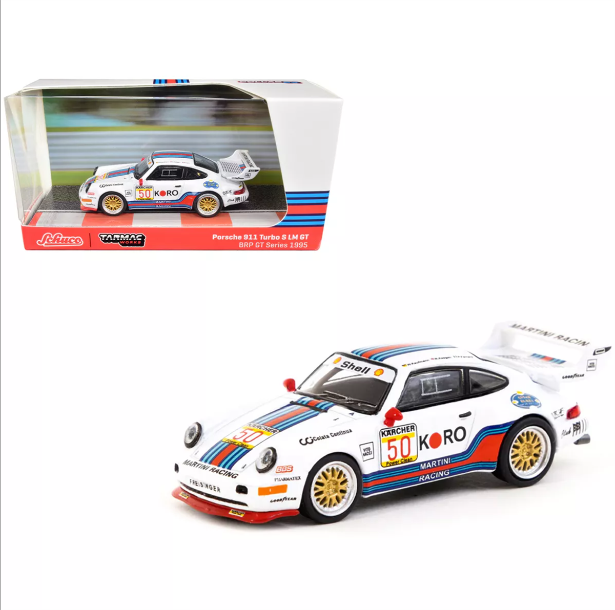 Schuco Tarmac Works Porsche 911 Turbo S LM GT BRP Gt Series 1995 #50