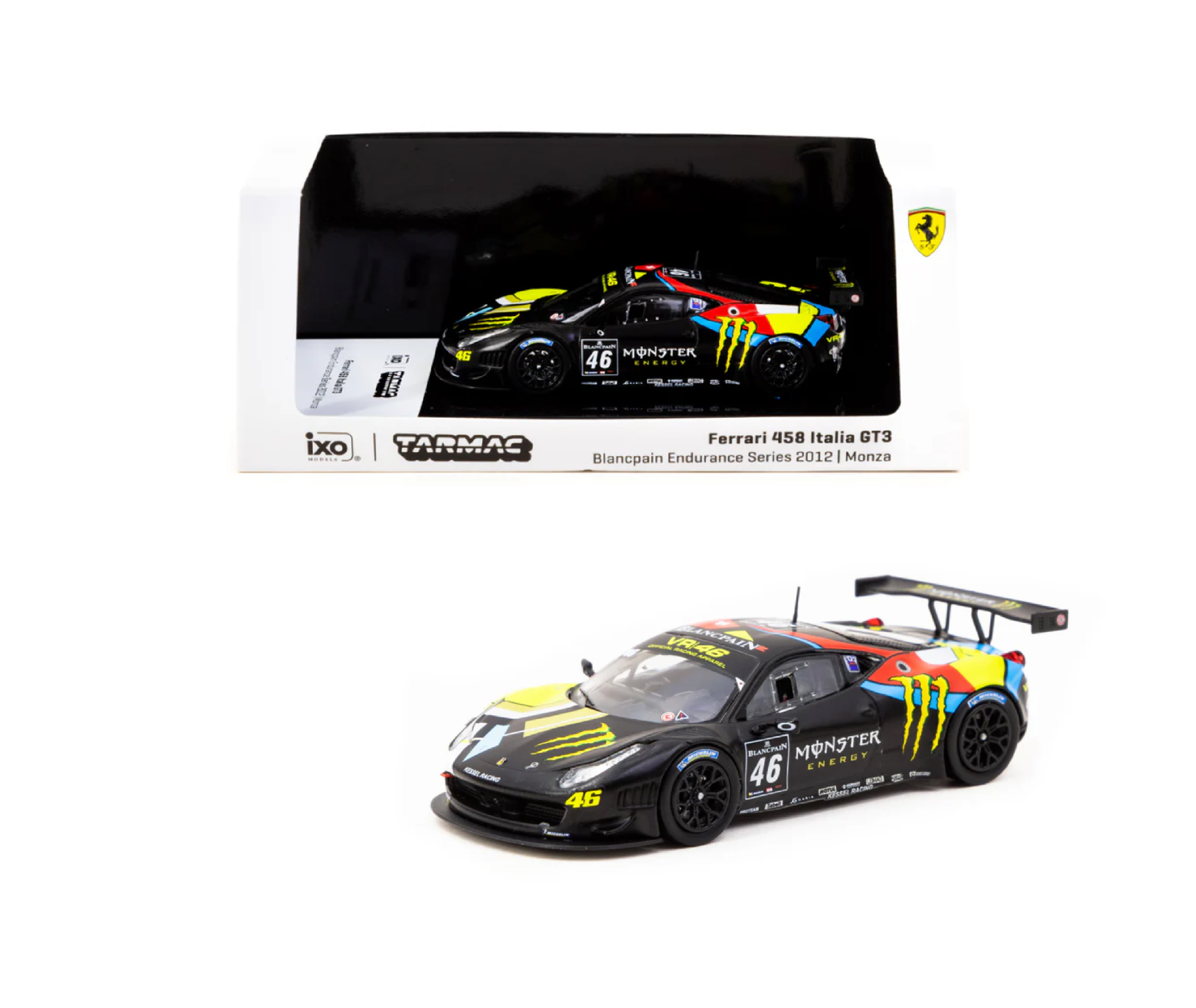 Tarmac Works Ferrari 458 italia GT3 Blancpain Endurance Series 2012 Monza v.Rossi a. Salucci a.Ceccato