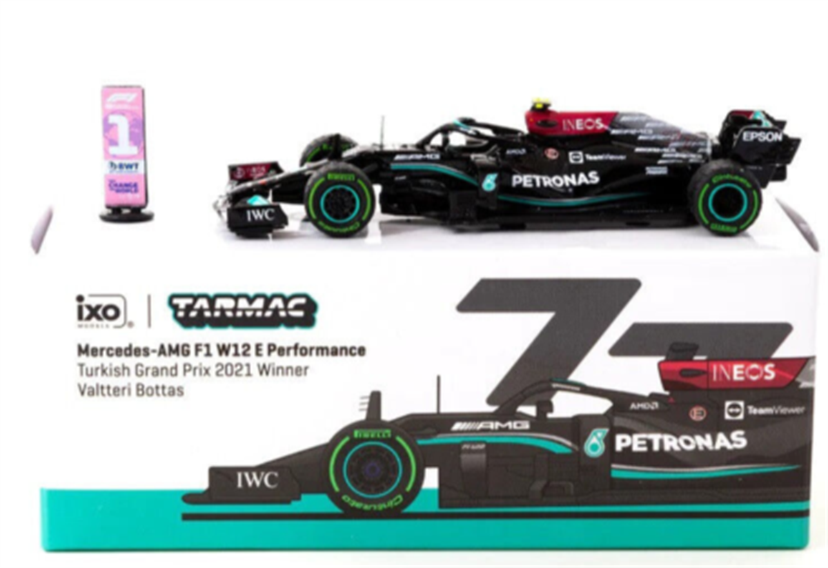 Tarmac Works Mercedes AMG F1 W12 E Performance Turkish Grand Prix 2021 Winner Valtteri Bottas