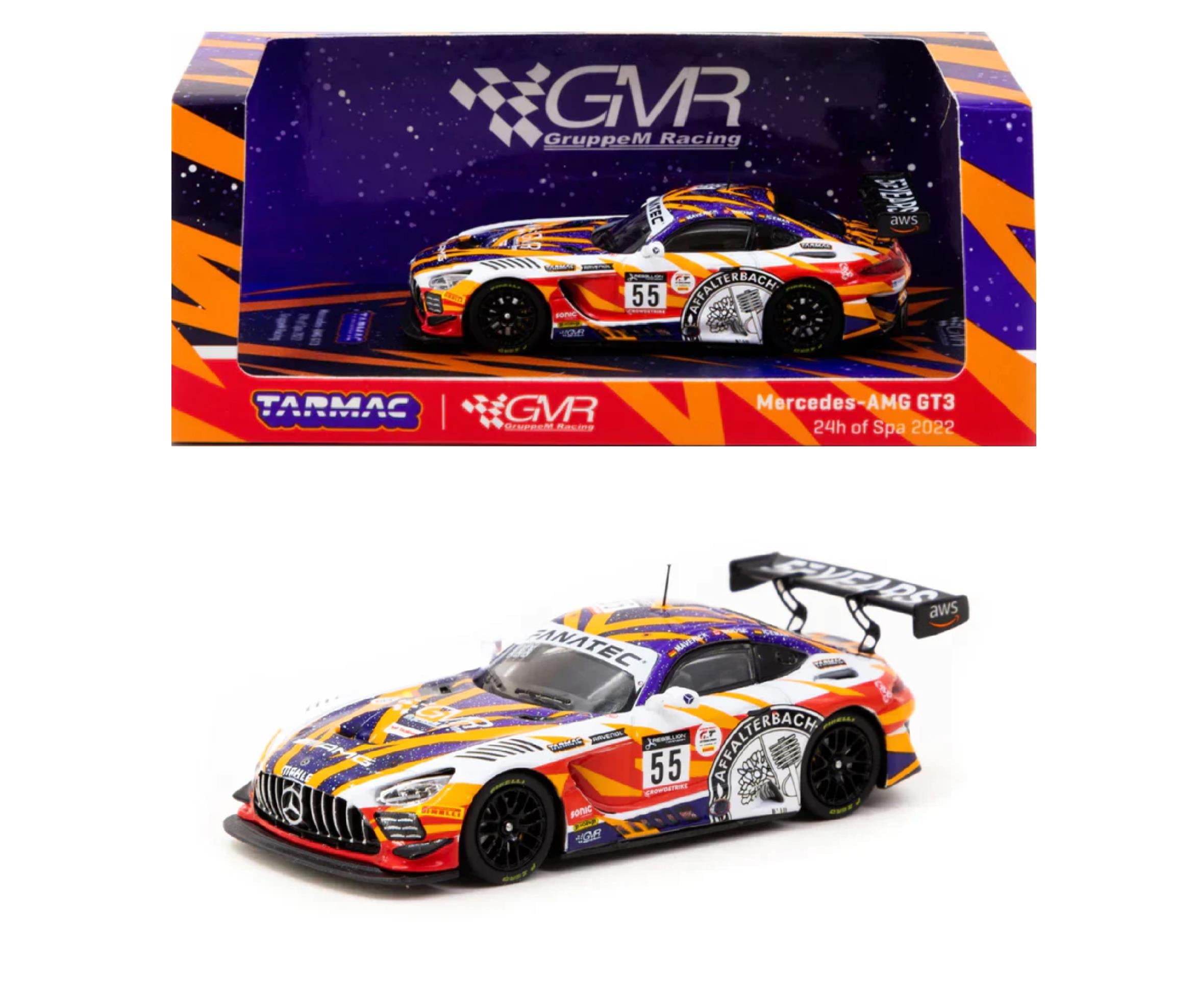 Tarmac Works Mercedes Amg GT3 24h of Spa 2022 GruppeM Racing M.Engel M.Buhk M. Grenier
