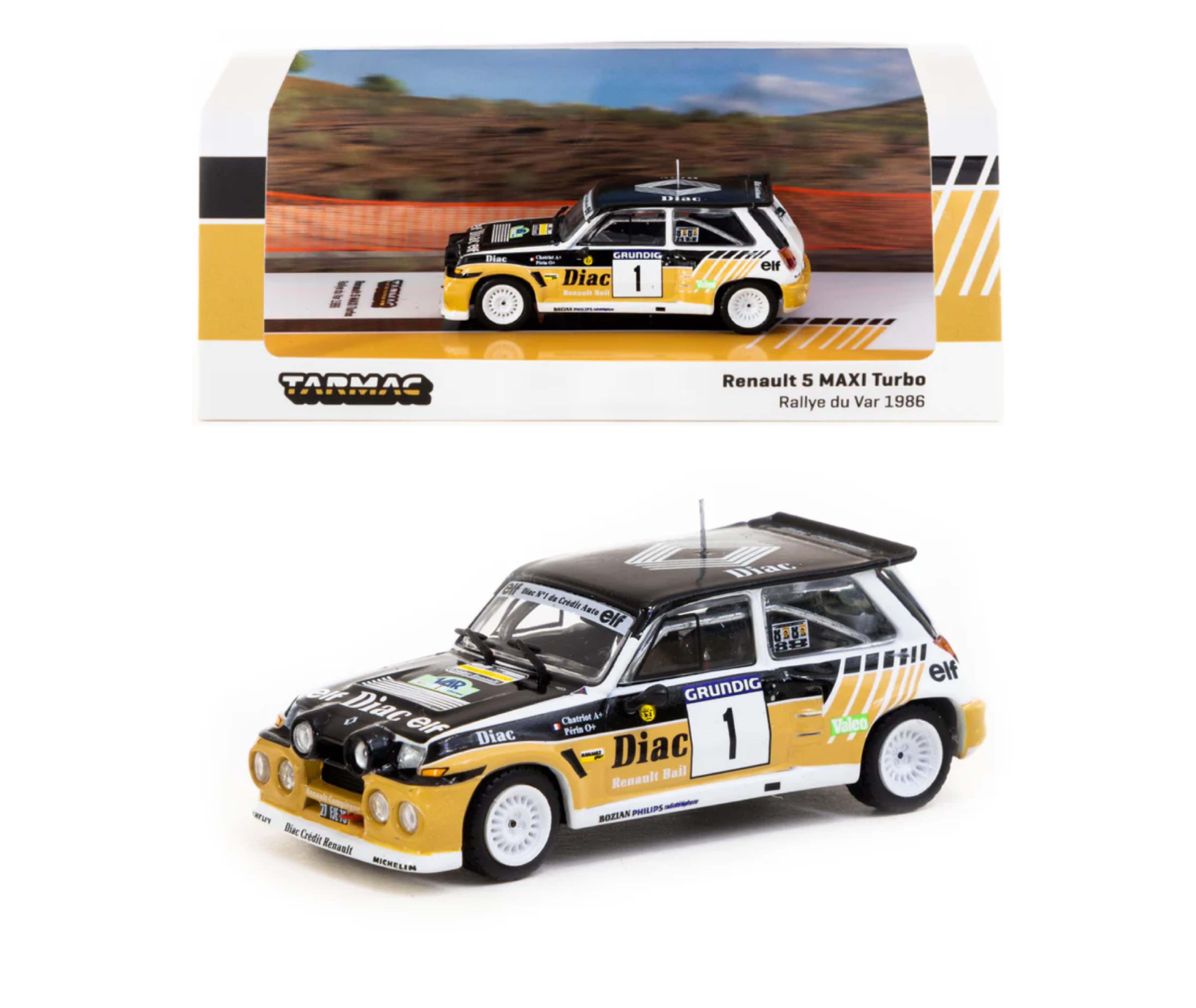 Tarmac Works Renault 5 Maxi Turbo Rallye du Var 1986 F. Chatriot M.Perin