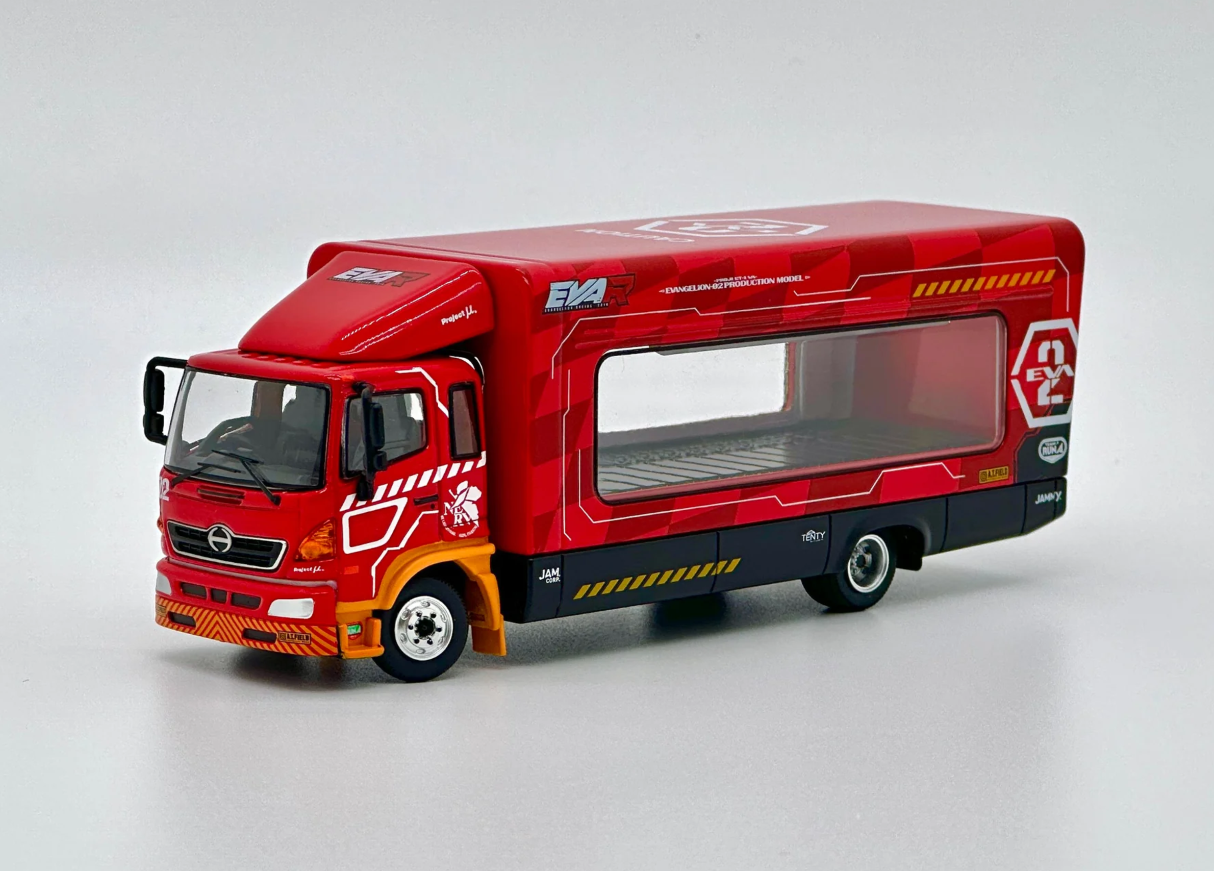 Tiny x Unique Model Hino Racing Truck Eva Racing Transporter Eva-02