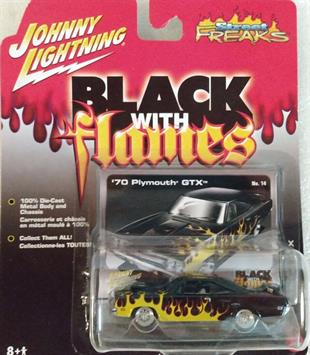 Johnny Lightning 1970 Plymouth GTX Black With Flames 