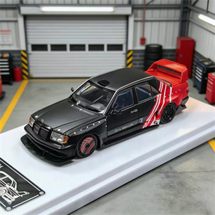 Rhino Model Mercedes Benz 190E w124 Black Red Stripe
