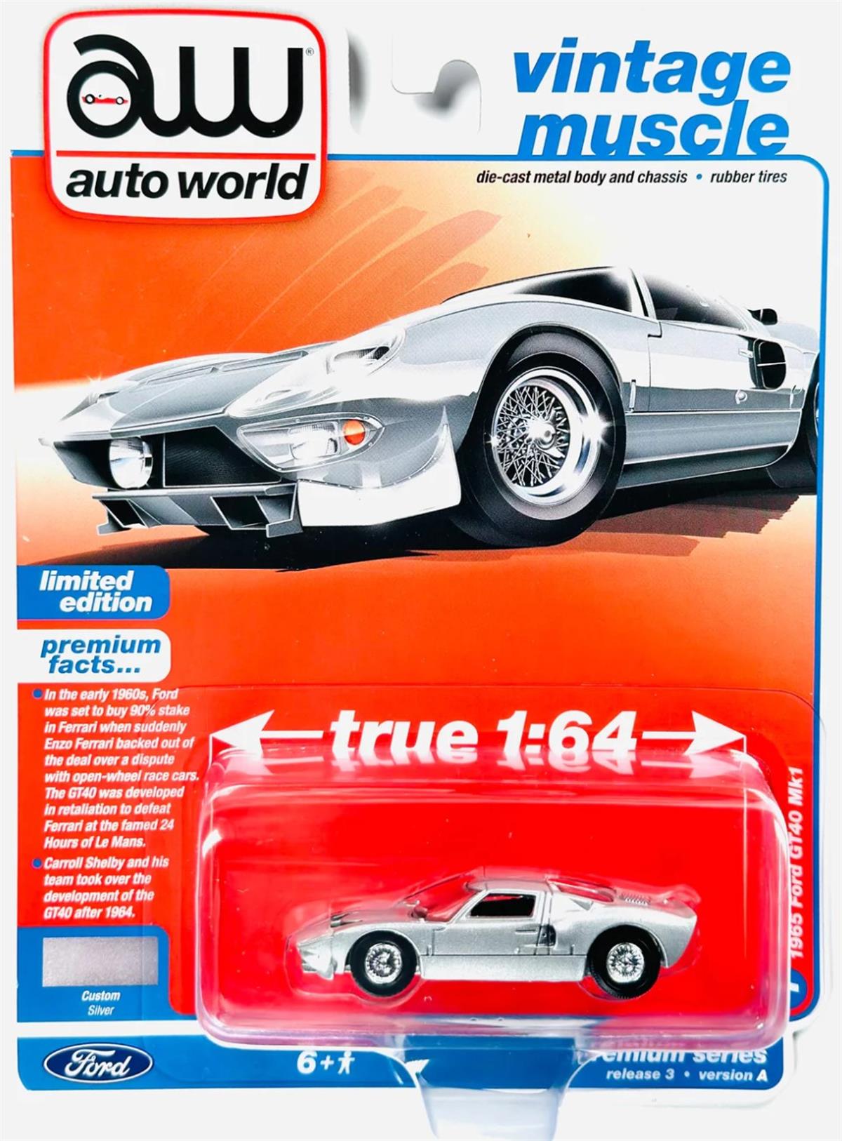 Auto World 1965 Ford GT40 Mk1 Silver