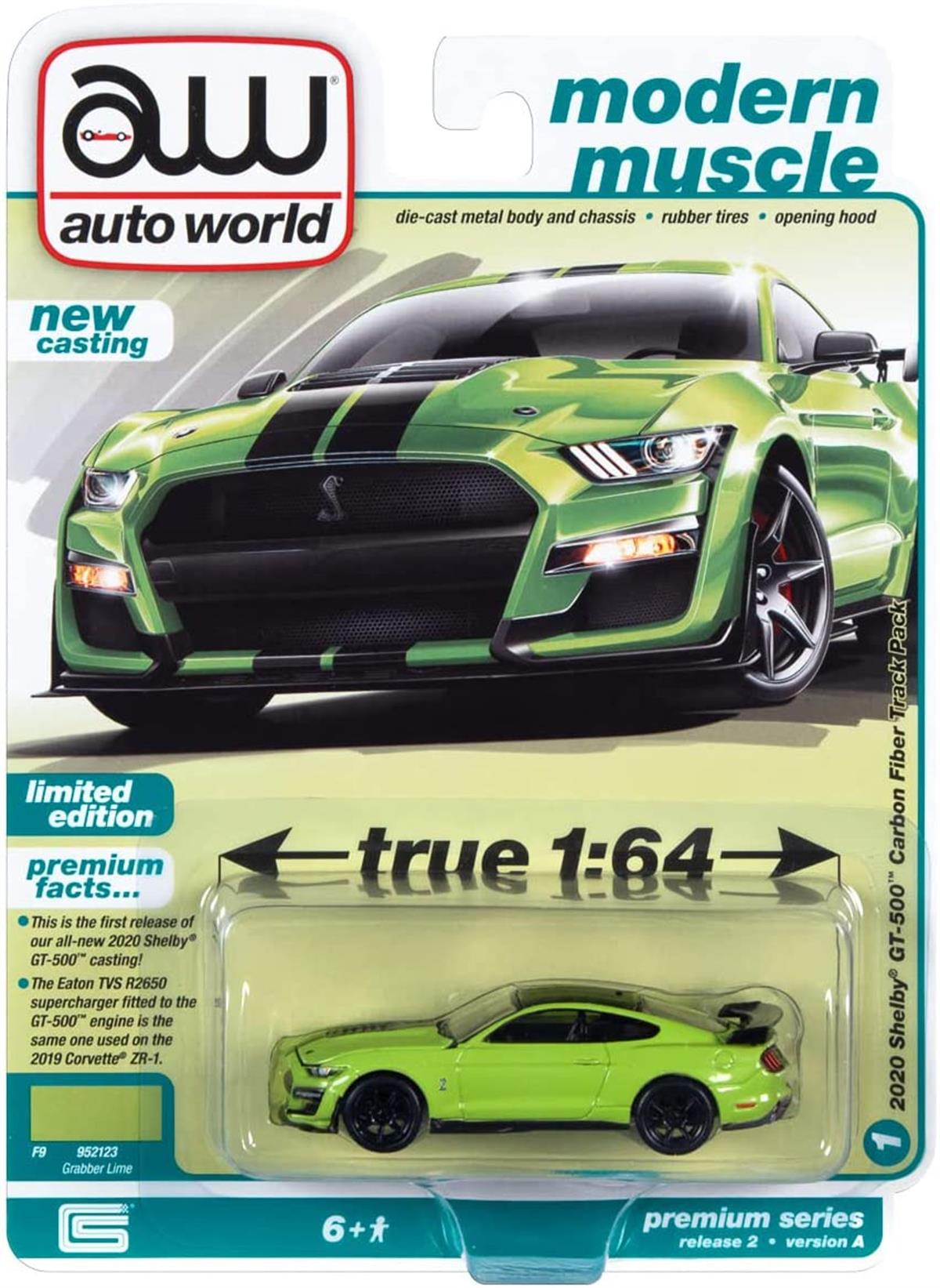Auto World 2020 Shelby GT500 Carbon Fiber Track Pack Grabber Lime