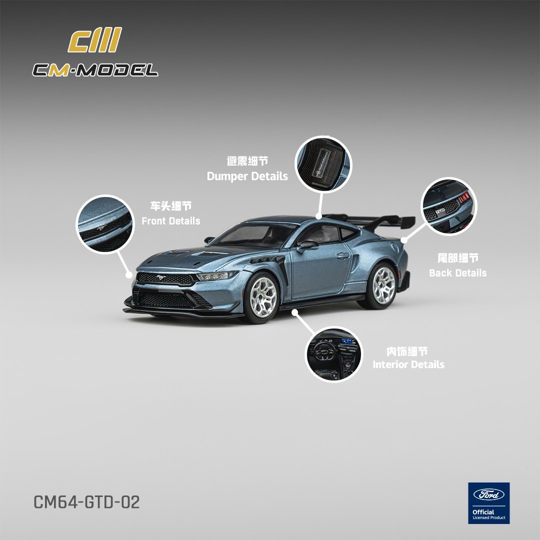 CM Model Ford Mustang GTD Thunder Blue
