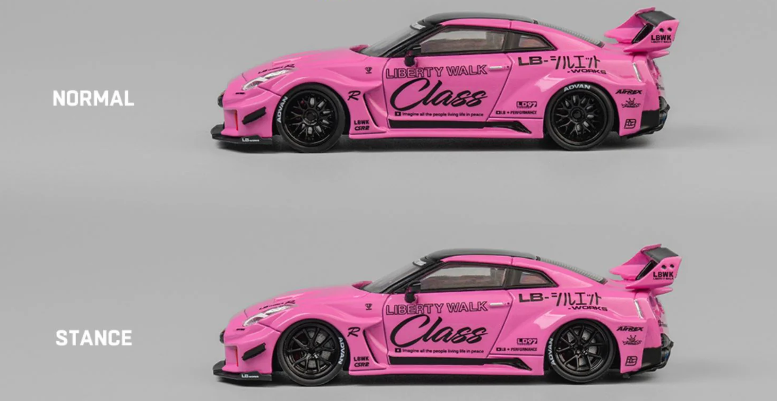 LB★Works Nissan GT-R Candy Pink LB☆Works Nissan GT-R Candy Pink CM Model 1:64 Ölçek Lisanslı