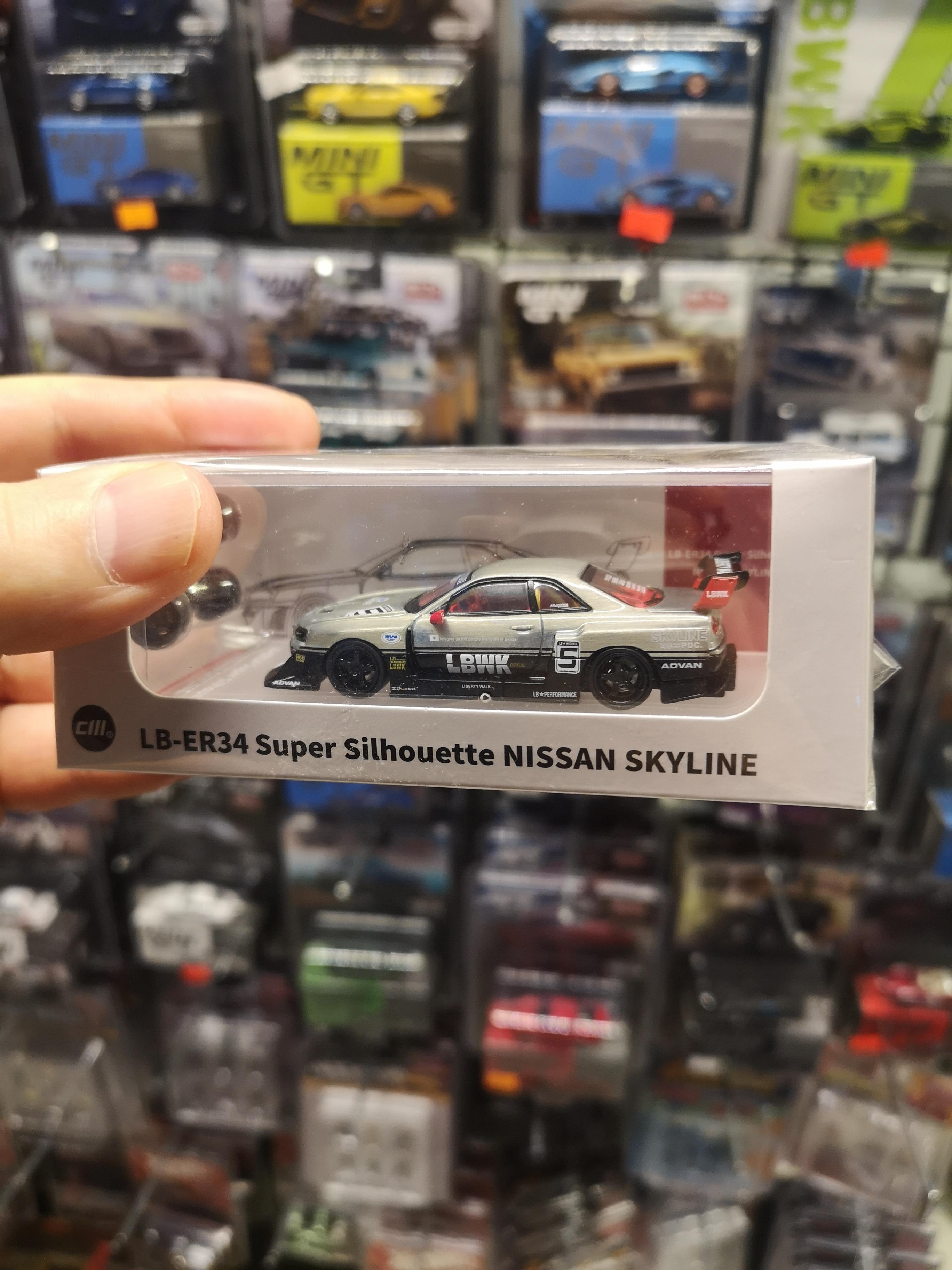 CM Model Nissan Skyline LB ER34 Super Silhouette chrome with extra stand wheels CHASE
