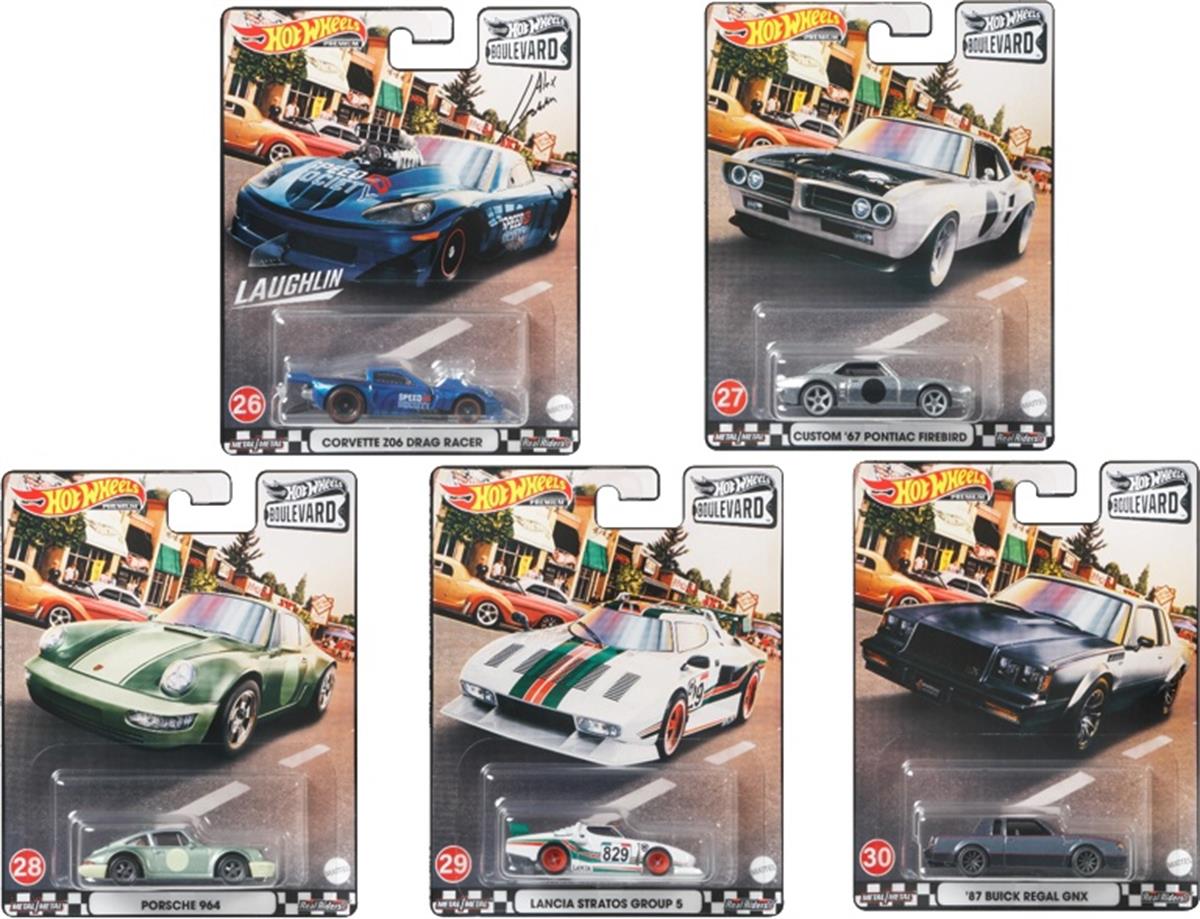 Hot Wheels 2021 Boulevard Set Mix F Corvette Pontiac Porsche Lancia Buick