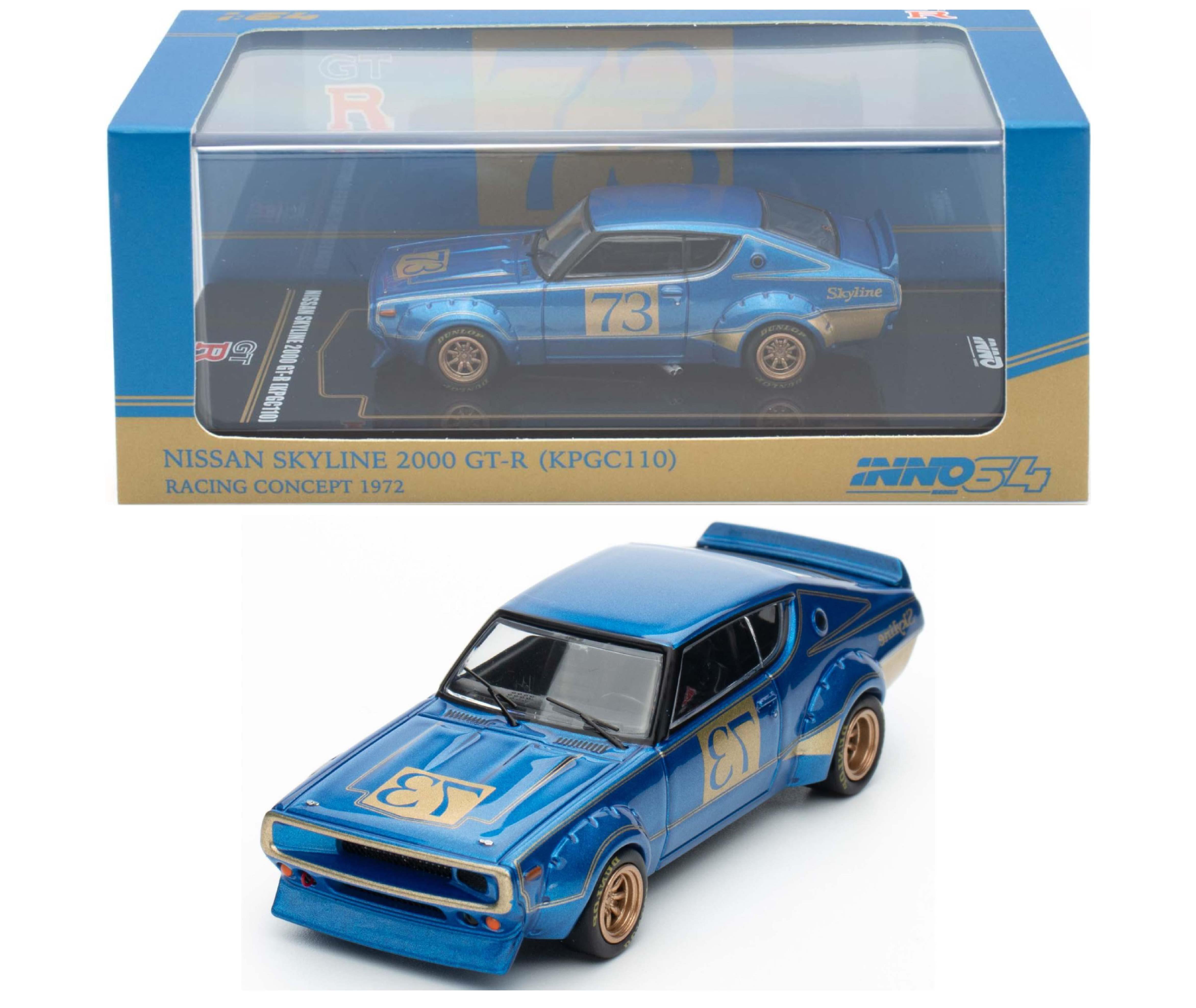 İNNO64 Nissan Skyline 2000 GT-R KPGC110 Racing Concept Blue