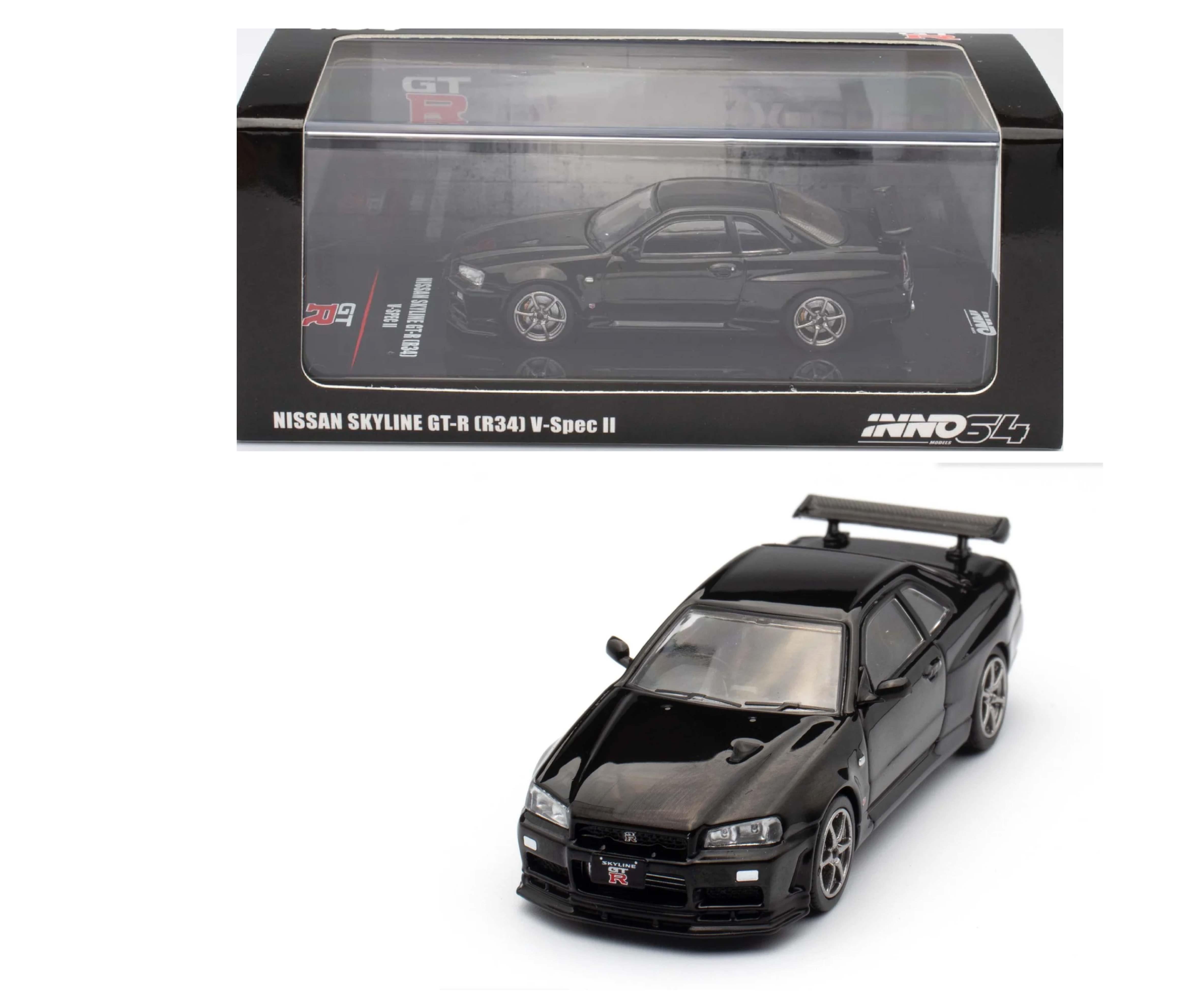 INNO 64 R34 2台 （BLACKTUNERS専用） INNO64 Nissan Skyline GT-R R34 Nismo R-Tune Black Chrome Hobby