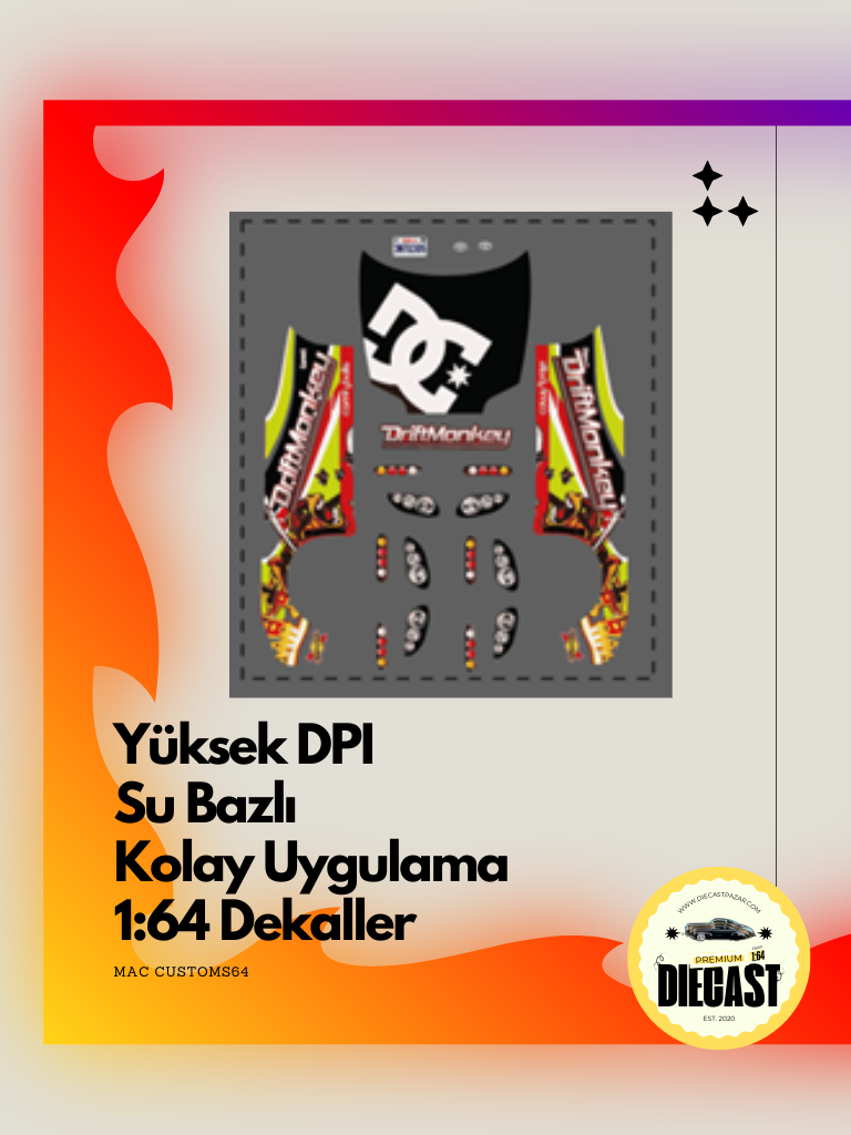 Mac Su Bazlı Dekal DRIFT MONKEY