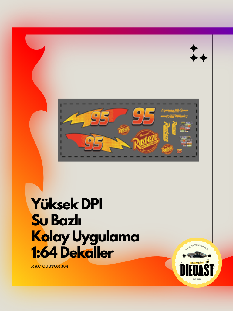 Mac Su Bazlı Dekal McQUEEN
