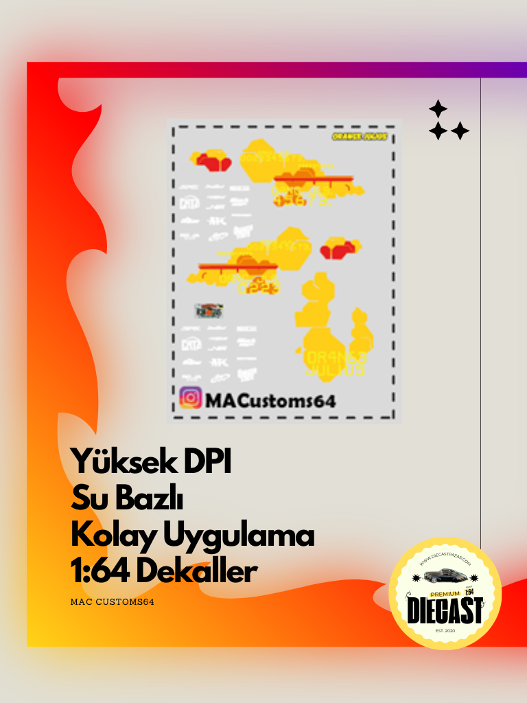 Mac Su Bazlı Dekal ORANGE JULIUS
