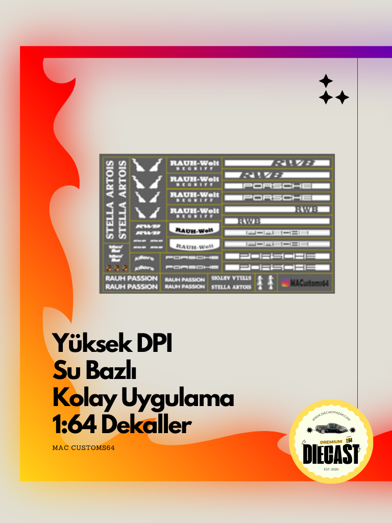 Mac Su Bazlı Dekal RWB BEYAZ