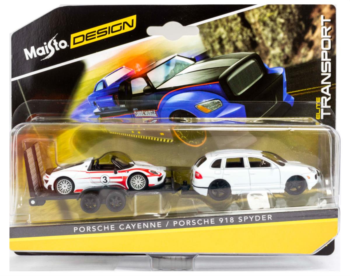 Maisto Porsche Cayenne + Porsche 918 Spyder Transport