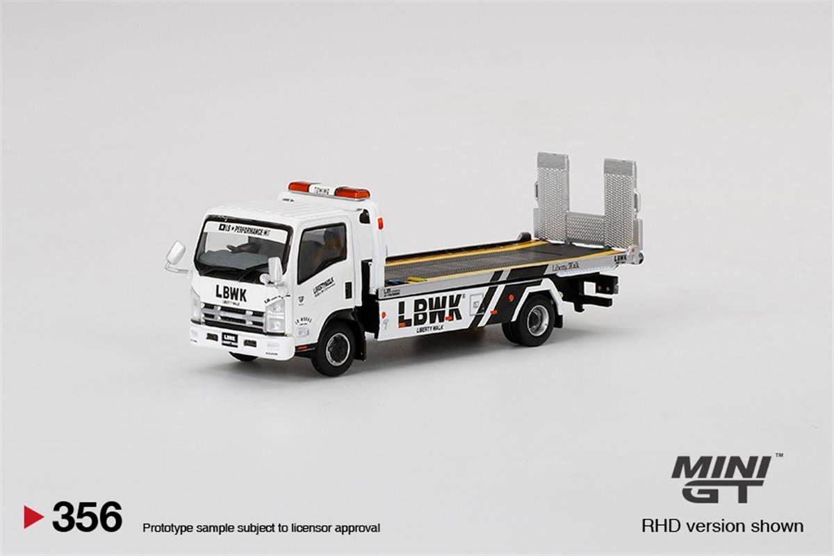 MINI GT Isuzu Vehicle Transporter 積載車 Mini GT Isuzu N-Series Vehicle Transporter LBWK White | diecastpazar
