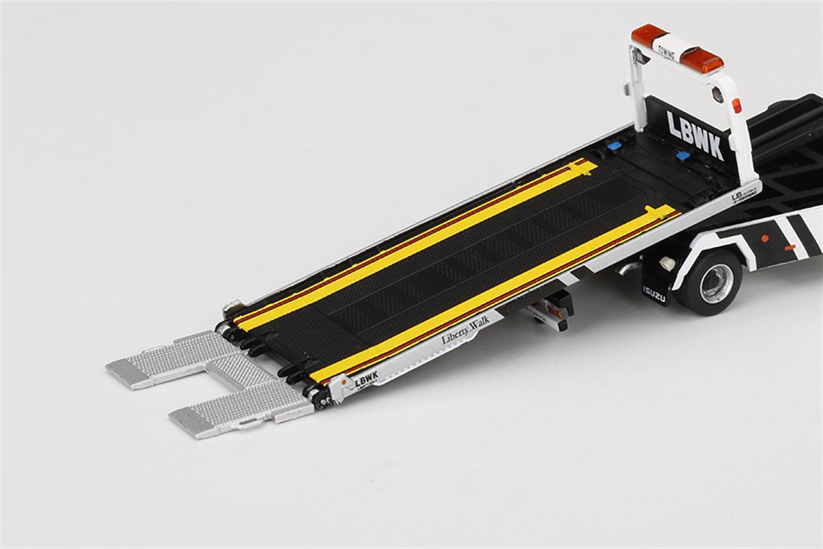 Mini GT Isuzu N-Series Vehicle Transporter LBWK White | diecastpazar
