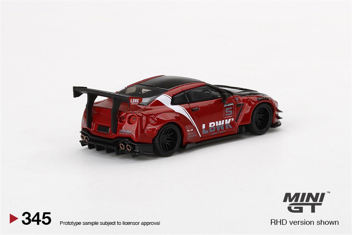 Mini GT LBWK Nissan GT-R R35 Type2 Rear Wing ver3 Red LB work Livery 2. ...