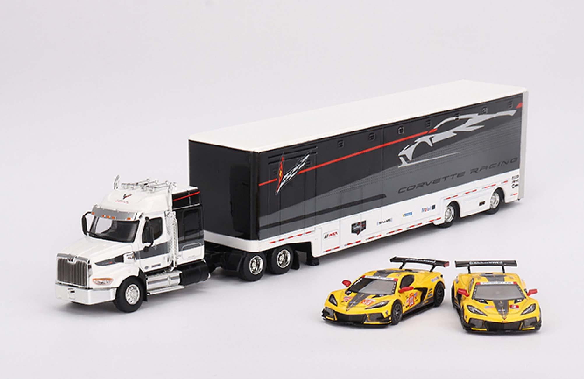 Mini GT Mijo Corvette Racing C8.R Racing Transporter Set