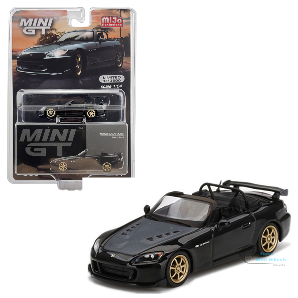 Mini GT Mijo Honda S2000 Mugen Berlina Black | diecastpazar