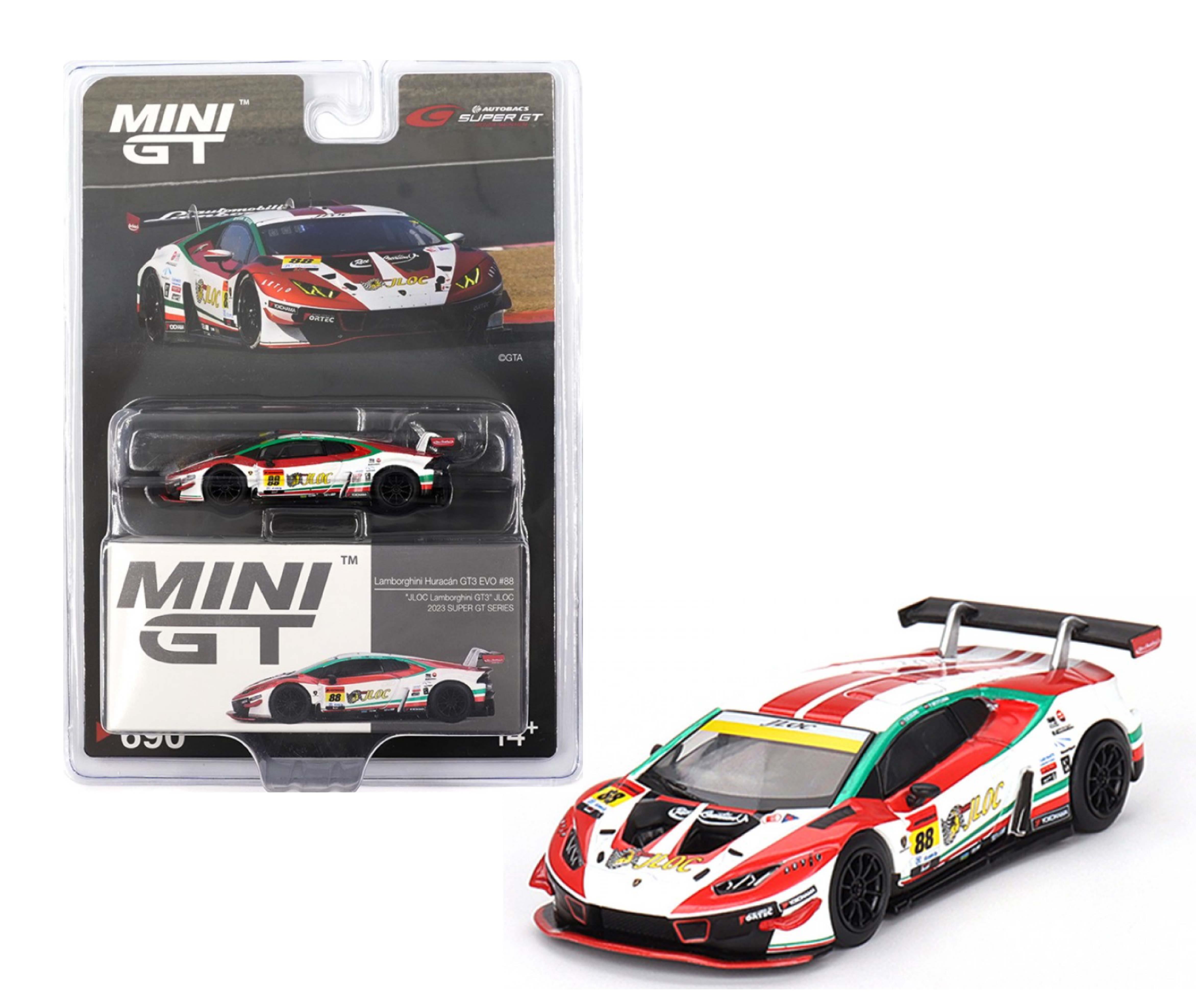 Mini GT Mijo Lamborghini Huracan GT3 Evo #88 JLOC 2023 Super GT Series