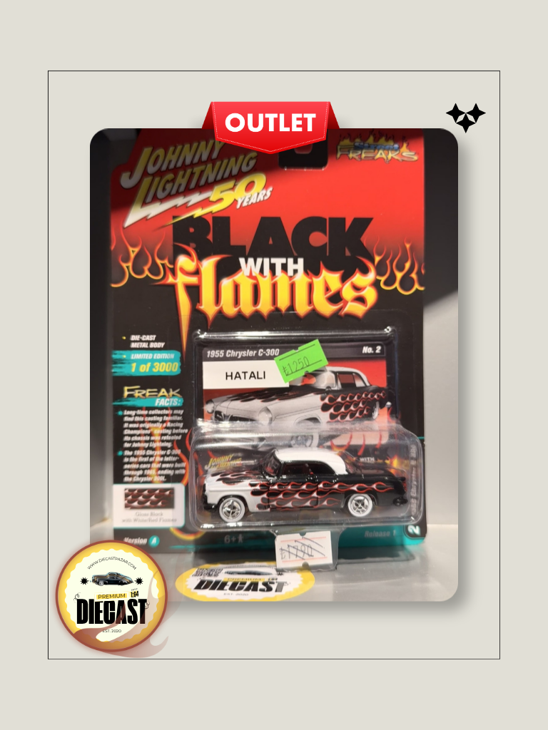 Outlet Johnny Lightning 1955 Chrysler C-300 Black w/ Flames Series