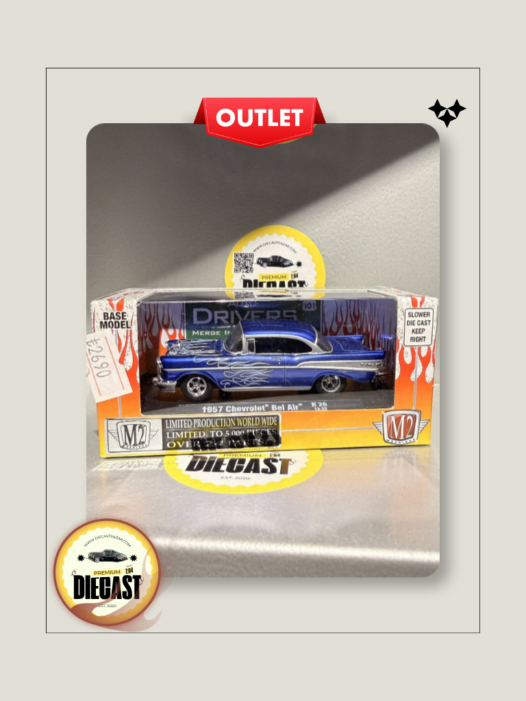 Outlet M2 Machines 1957 Chevrolet Bel Air Blue Gray Flames