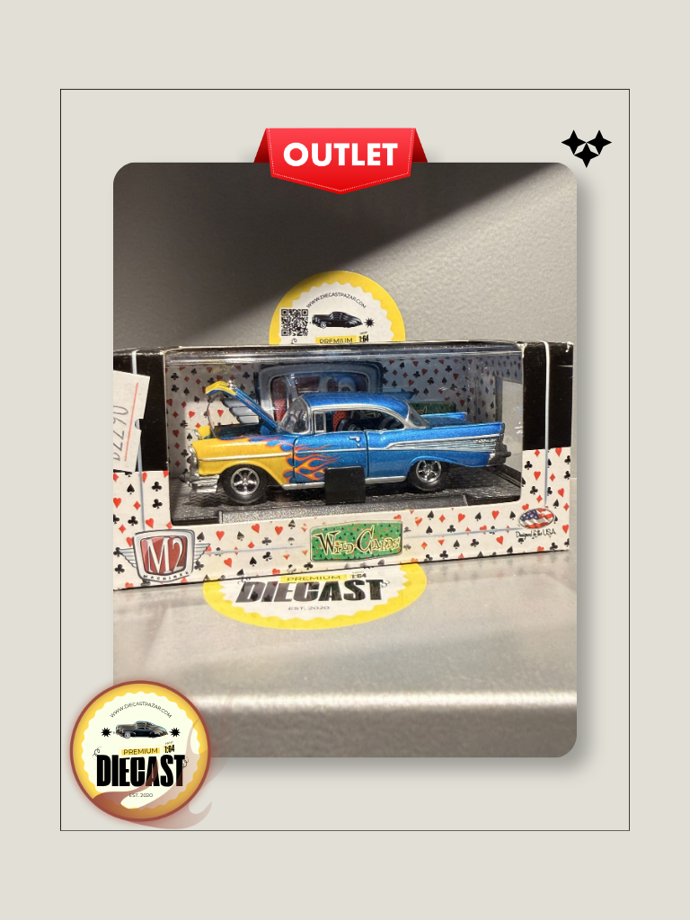 Outlet M2 Machines 1957 Chevrolet Bel Air Blue Yellow Flames