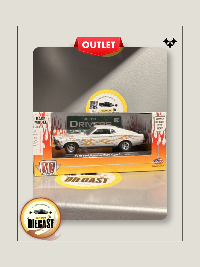 Outlet M2 Machines 1970 Ford Mustang Mach 1 Flames white