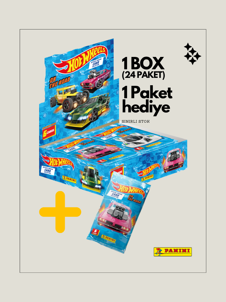 Panini Hot Wheels Koleksiyon Kartları 1 Kutu (24 Paket)