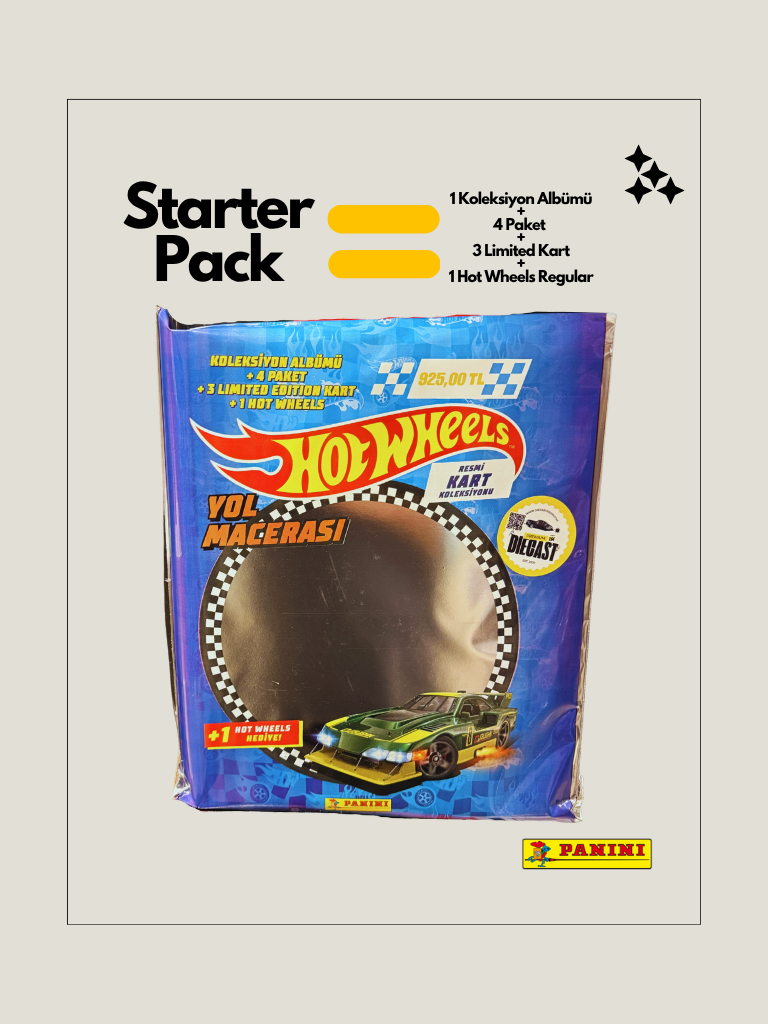 Panini Hot Wheels Koleksiyon Kartları Başlangıç Paketi