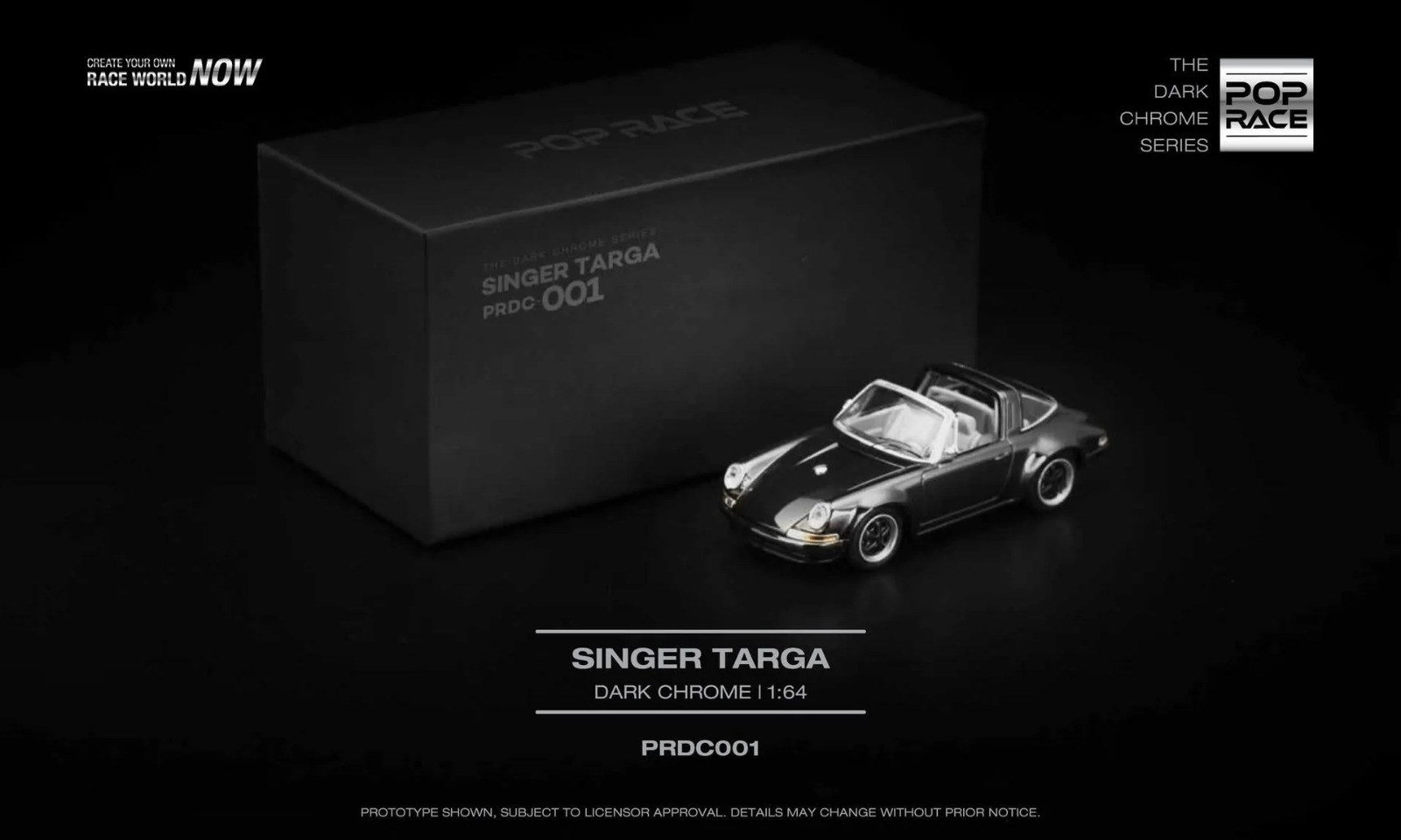 Pop Race Dark Chrome Series Porsche Singer Targa #001