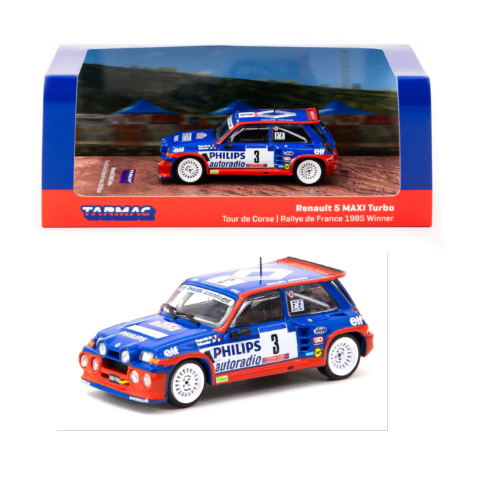 Tarmac Works Renault 5 maxi Turbo Tour De Corse Rallye de France 1985 winner J. Ragnotti P. Thimonier