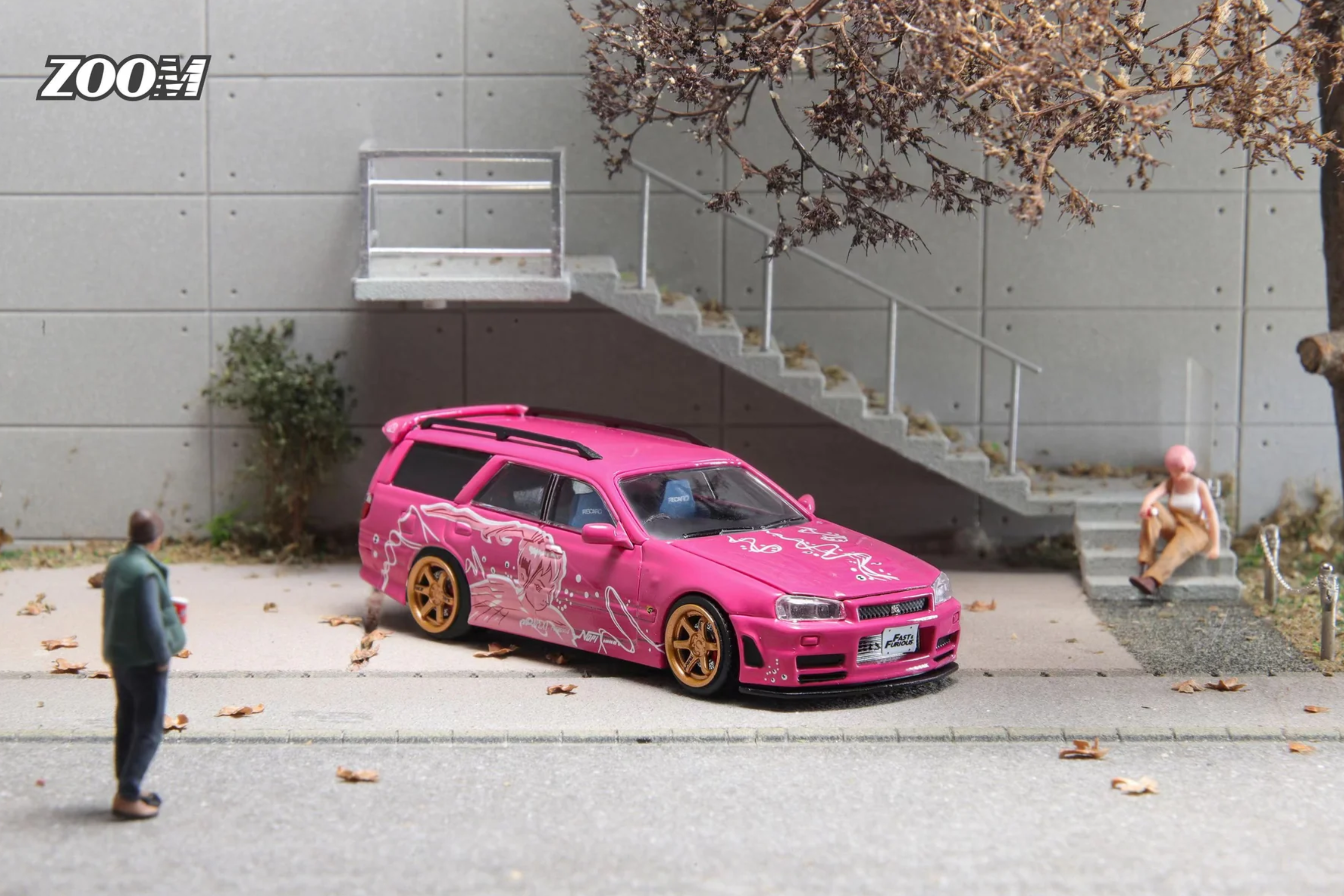 Zoom Nissan Stagea R34 Fast And Furious Pink 