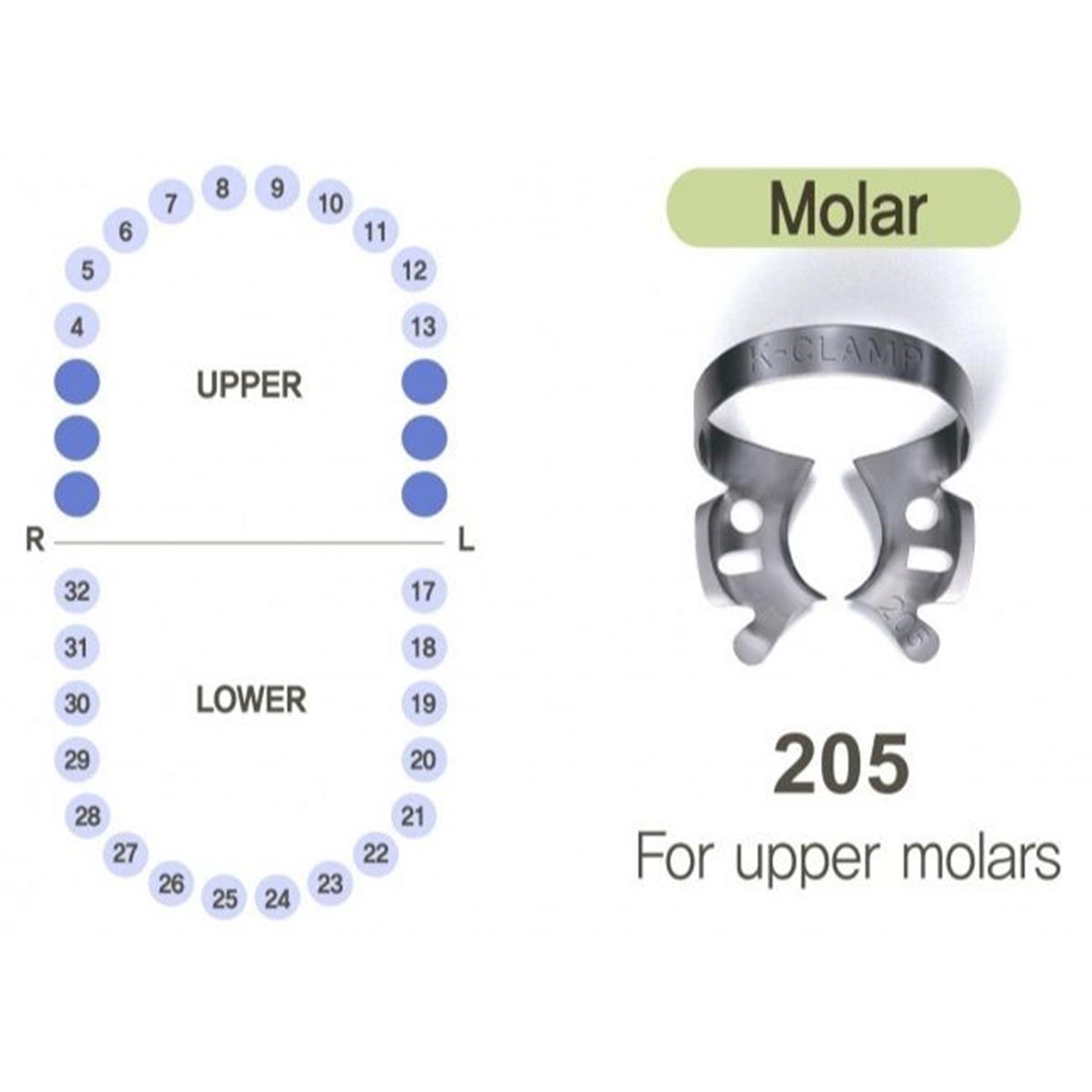ASİDENTK-CLAMP#205SHINGHUNG K-CLAMP (ADET) 205 (ÜST MOLAR SAĞ-SOL)