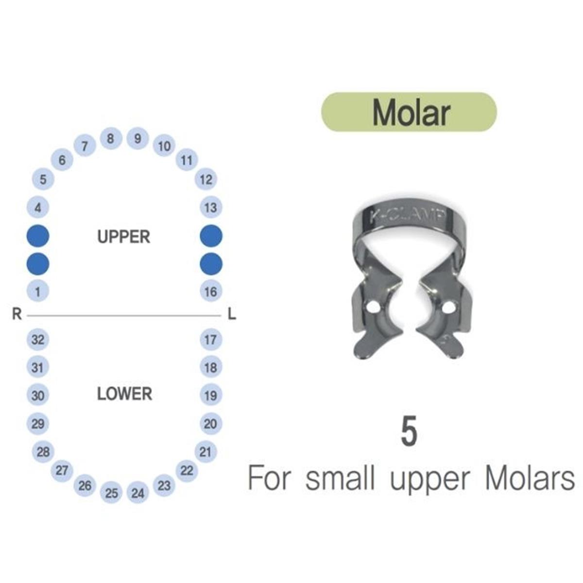 ASİDENTK-CLAMP#5SHINGHUNG K-CLAMP (ADET) 5 (ÜST MOLAR KÜÇÜK SAĞ-SOL)