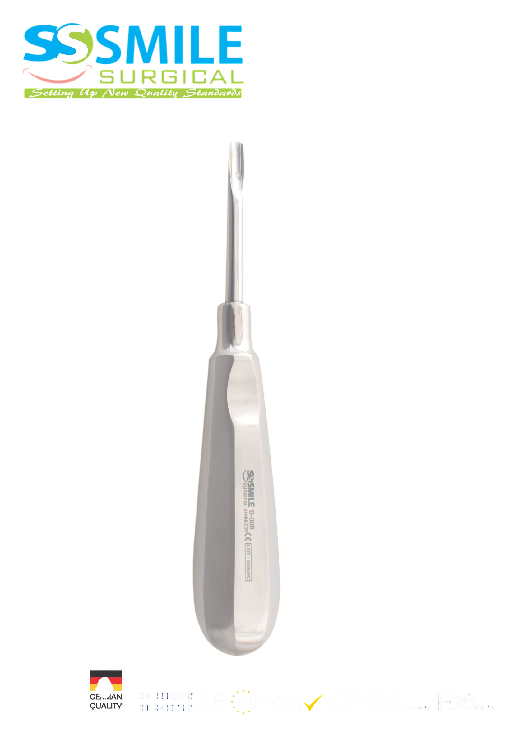 ASİDENTSMILE SURGICALSSI-B-008SMILE SURGICAL SSI-B-008 ROOT ELEVATORS BEİN (KÖK ELEVATÖRÜ) FİGÜR 4B