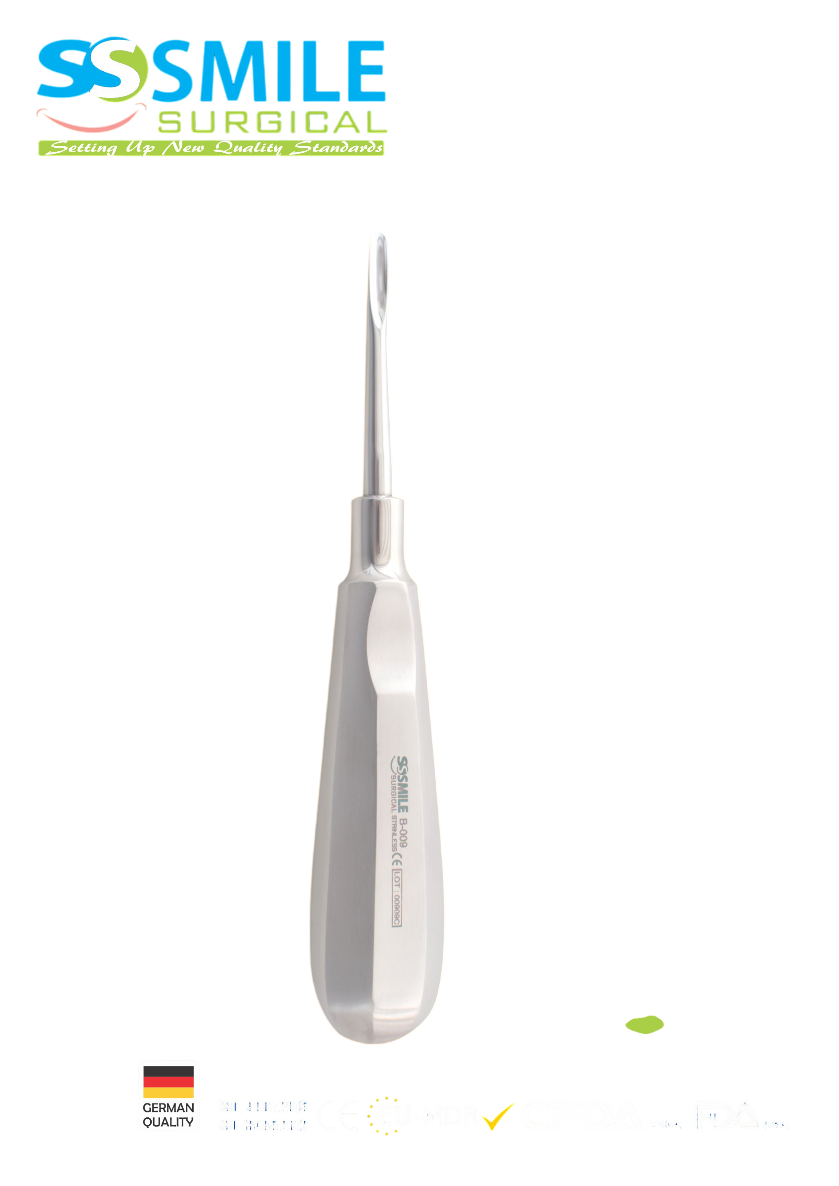 ASİDENTSMILE SURGICALSSI-B-009SMILE SURGICAL SSI-B-009 ROOT ELEVATORS WHİTE (KÖK ELEVATÖRÜ)