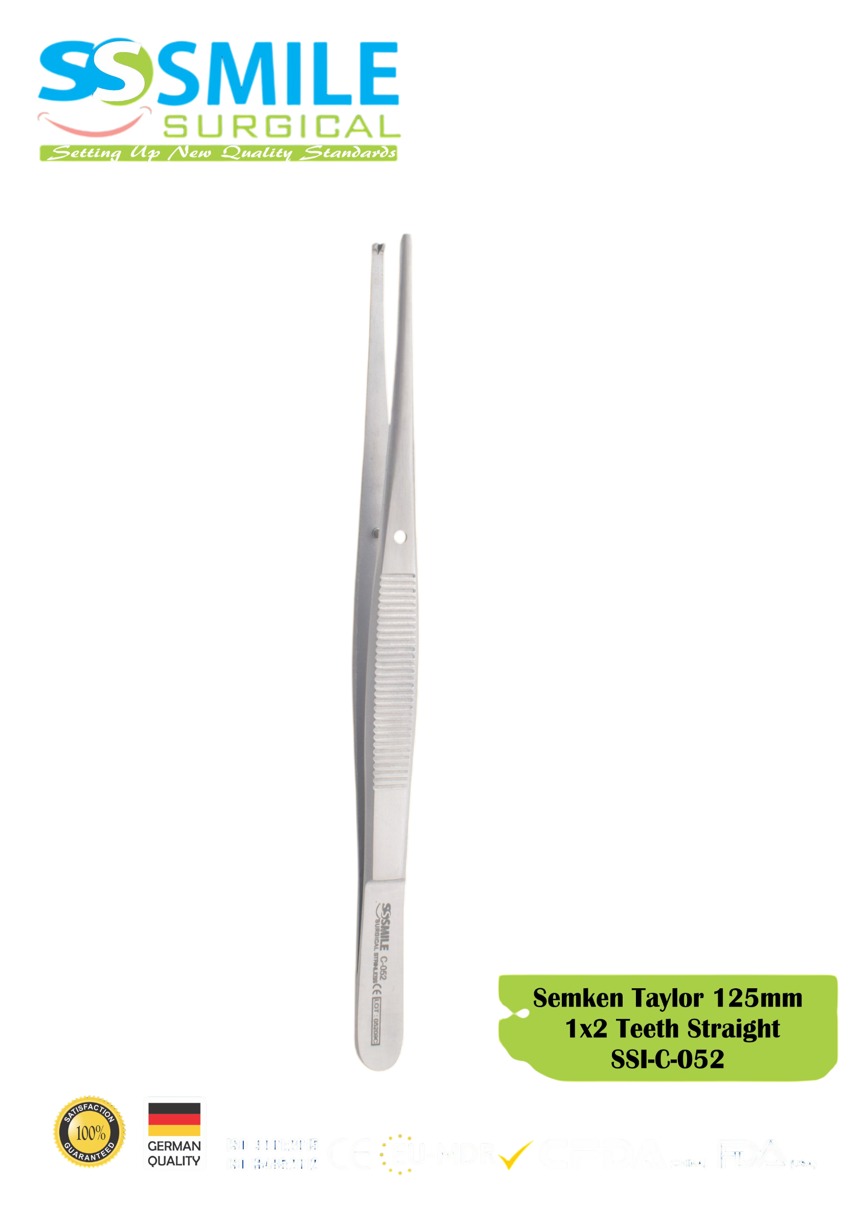 ASİDENTSMILE SURGICALSSI-C-052SMILE SURGICAL SSI-C-052 SEMKEN TAYLOR STRAİGHT (PRESEL, DÜZ) (1X2 DİŞLİ) 125MM