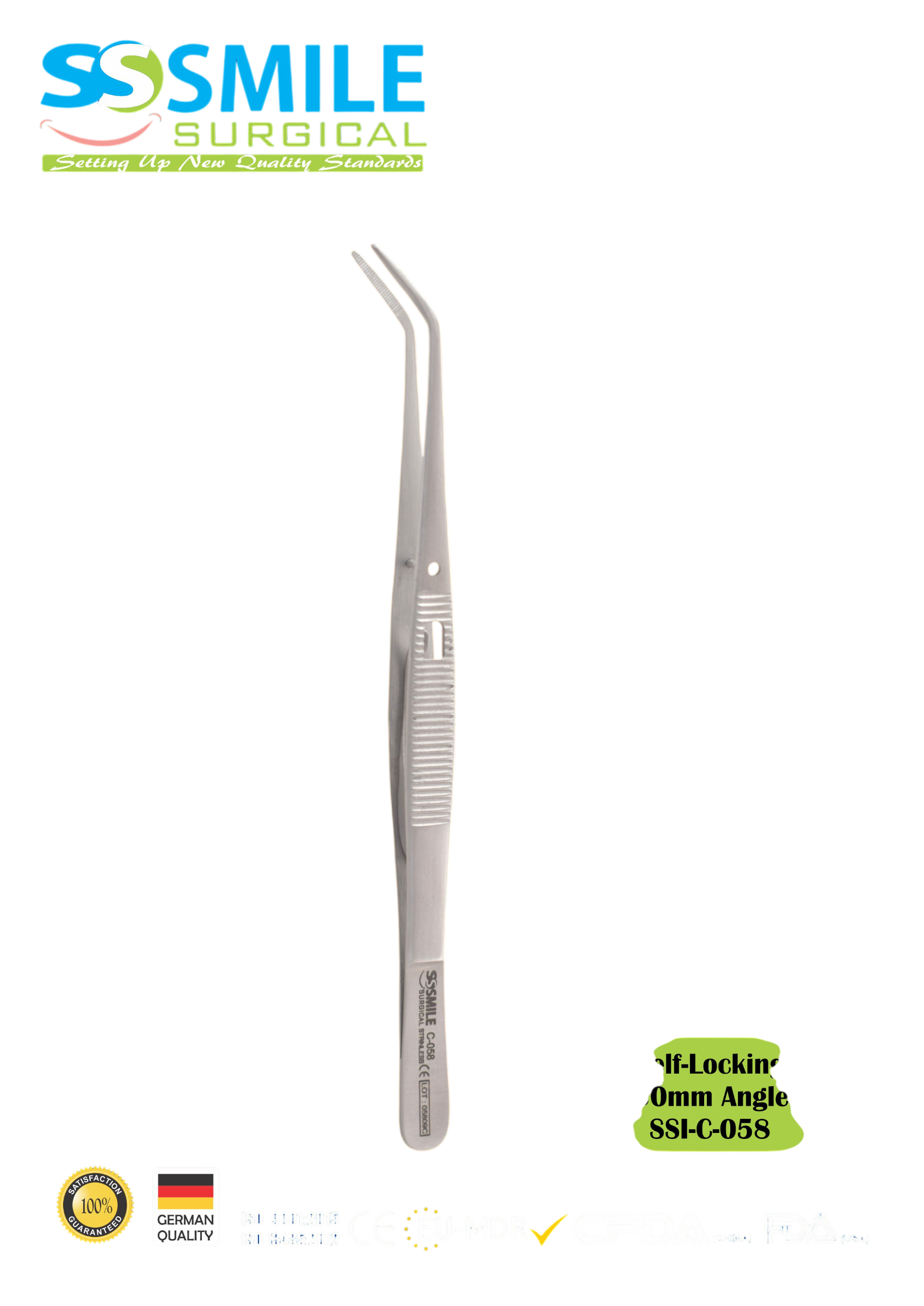 ASİDENTSMILE SURGICALSSI-C-058SMILE SURGICAL SSI-C-058 SELF-LOCKİNG ANGLED (PRESEL, KENDİNDEN KİLİTLİ, AÇILI) 150MM