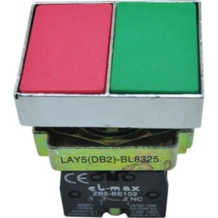 LAY5-BL8325 İkiz Metal Buton Kırmızı - Yeşil