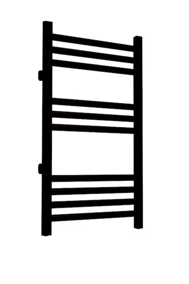 500x700 Black 10 Pipes Side Entry Towel Radiator