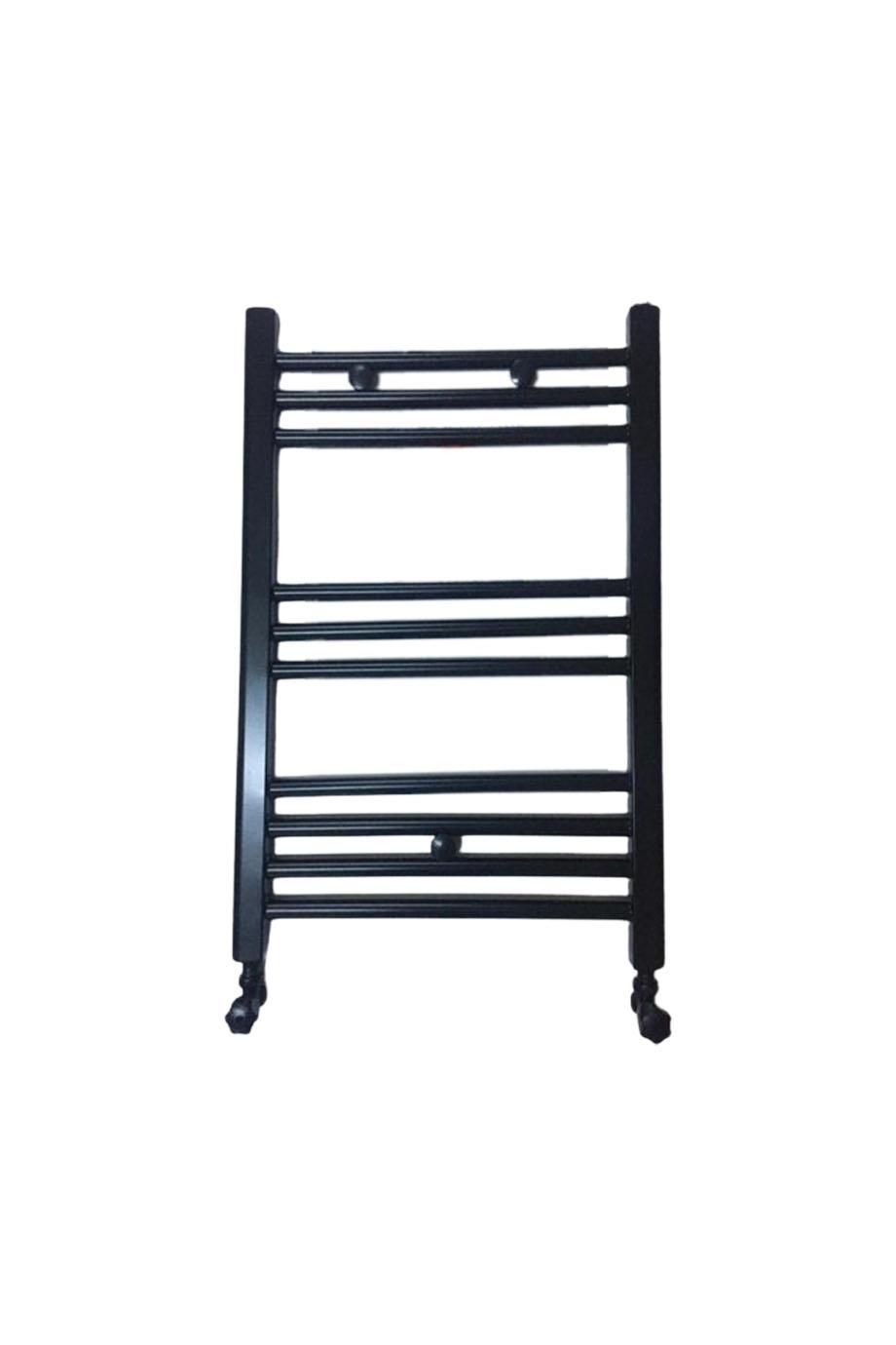 500x700 Black Towel Radiator + 2 Pieces Black Valve